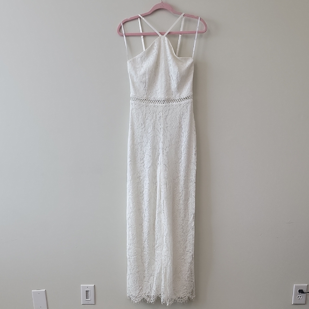 Lulu's White Lace Jumpsuit
